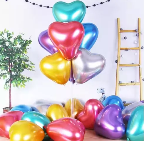 Metal Heart-Shaped Latex Ball